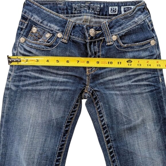 Miss Me Irene Size 25 JPD1006-2 Boot Cut Jeans Tall Long Inseam - Picture 4 of 9